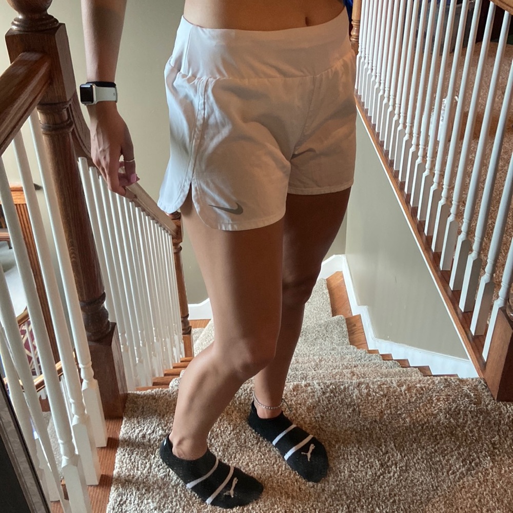 White Nike Running Shorts